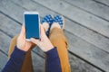 Young woman using smart phone Royalty Free Stock Photo