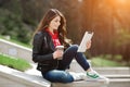 Young woman using tablet Royalty Free Stock Photo