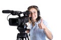 Young woman with a video camera Royalty Free Stock Photo