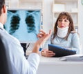 Young woman visiting radiologist for x-ray exam Royalty Free Stock Photo