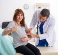 Young woman visting young male doctor gynecologist Royalty Free Stock Photo