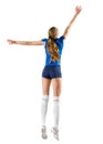 Woman volleyball player isolated ver without net and ball Royalty Free Stock Photo