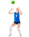 Woman volleyball player isolated version with ball Royalty Free Stock Photo