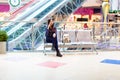 Young woman waiting for departure in international airport Royalty Free Stock Photo