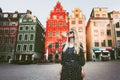 Young woman walking in Stockholm travel sightseeing Royalty Free Stock Photo