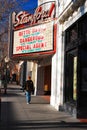 A marquee showing classic Hollywood films