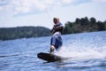 A young woman water skiing Royalty Free Stock Photo