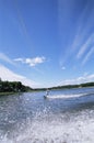 A young woman water skiing Royalty Free Stock Photo