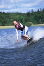 A young woman water skiing Royalty Free Stock Photo