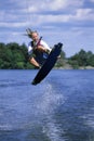 A young woman water skiing Royalty Free Stock Photo