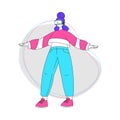 Young Woman Wearing Augmented Reality Glasses Standing Vector Illustration