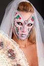 Young woman wearing carnival mask Royalty Free Stock Photo