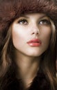 Young Woman wearing Fur Hat Royalty Free Stock Photo