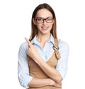 Young woman wearing glasses with pretty smile Royalty Free Stock Photo