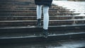 Young woman wearing winter coat and boots Royalty Free Stock Photo