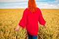 Young woman wheat field Royalty Free Stock Photo