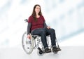 Young woman in wheelchair