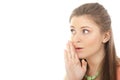 Young woman whispering gossips Royalty Free Stock Photo