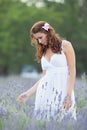 Young woman in white outdoors