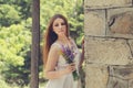 Young woman with wildflowers Royalty Free Stock Photo