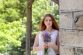 Young woman with wildflowers Royalty Free Stock Photo