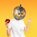 Trendy artwork, modern design. Contemporary art collage. Halloween concept.