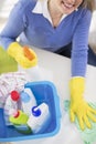 Young woman wipe table Royalty Free Stock Photo