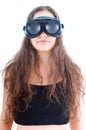 Young woman worker with goggles