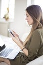 Young woman workin at home Royalty Free Stock Photo