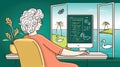 Young Woman Working on Computer with Scenic Background and Nature Elements Royalty Free Stock Photo