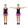 Young woman working out with dumbbells Royalty Free Stock Photo