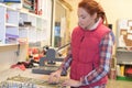 Young woman working at post office Royalty Free Stock Photo