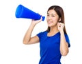 Young Woman yell with megaphone Royalty Free Stock Photo