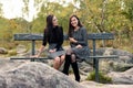 Young women in autumn