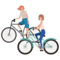 Young women with bicycle avatar character