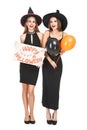 Young women in black costumes Royalty Free Stock Photo