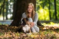 Young Women With Dog Royalty Free Stock Photo