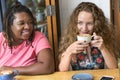 Young Women Drinking Coffee Concept