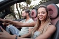 Young woman driving a convertible car. Royalty Free Stock Photo