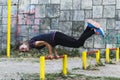 Young women exercise outdoors Royalty Free Stock Photo