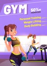 Young women exercising in gym, fit girls workout Royalty Free Stock Photo