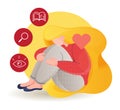 Young Women feeling sad - Stock Illustration