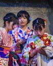 Young Women with Geisha Costume, Kyoto, Japan Royalty Free Stock Photo