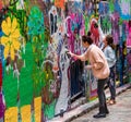 Young women and graffiti