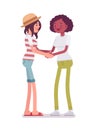 Young women handshaking