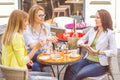 Young Women have Coffee Break Together Royalty Free Stock Photo