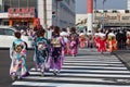 Young Women in kimono on Coming of Age Day Royalty Free Stock Photo