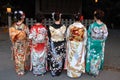 Young women in kimono dress