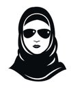 Young women moslem asia icon vector