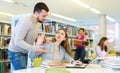 Woman rejects man help while preparing for exams in public library